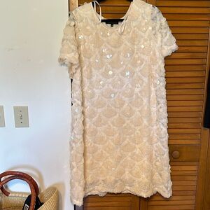 Sequin cream dress